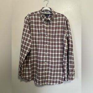 St. John's Bay Men's Plaid Shirt - Brown and White